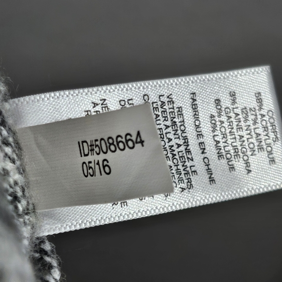 Women Express Gray Wool Mohair Long Sleeve Chevron Striped Pullover Sweater XS S - Picture 7 of 7